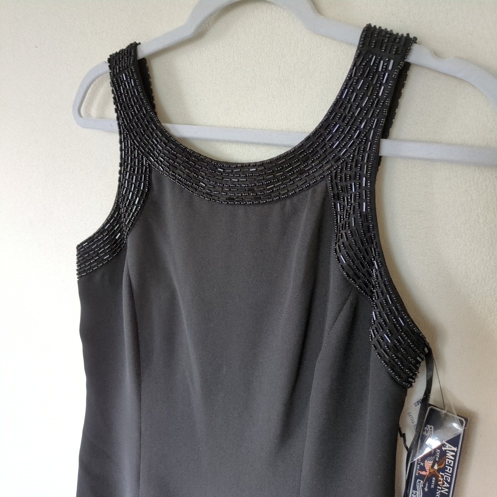 American Living LBD Metropolitan Sheath Dress Size 4 Black Beaded Cocktail - Picture 4 of 10